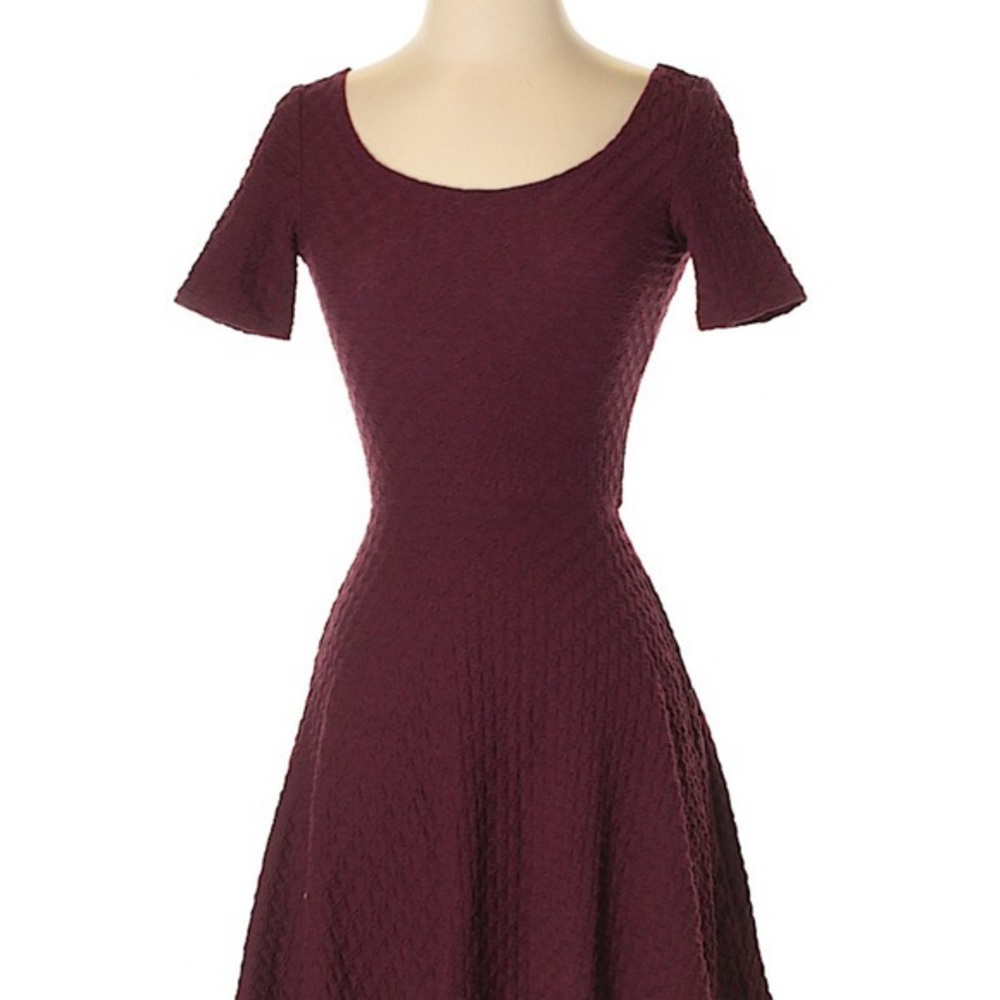 H&M Divided Burgundy Skater Dress
